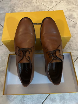 Brown leather derby shoes like new, size 44