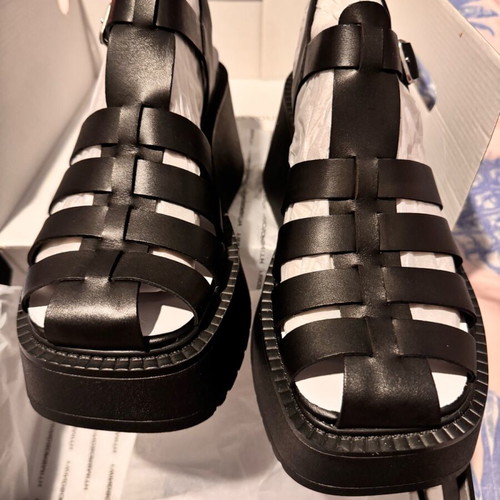 Windsorsmith Crush Black Leather Shoes New Size 41