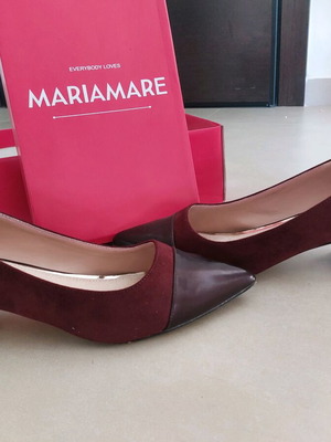 Maria Mare μπορντό δερμάτινη σουέντ γόβα μεταχειρισμένη, μέγεθος 40