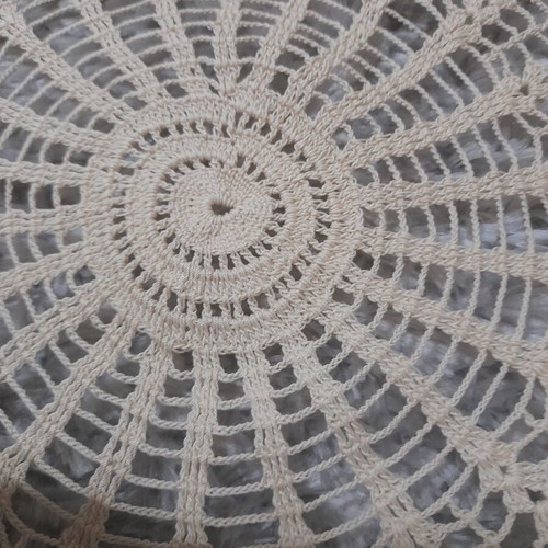 Handmade doily like new, ecru-beige color