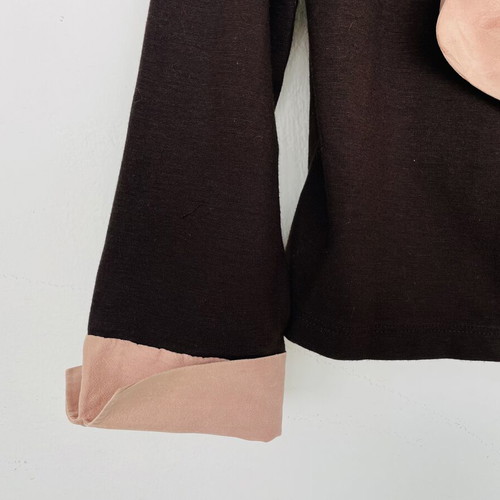 Blouse like new, size S/M, beige and brown, viscose