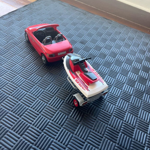 Playmobile car with jetski on trailer like new