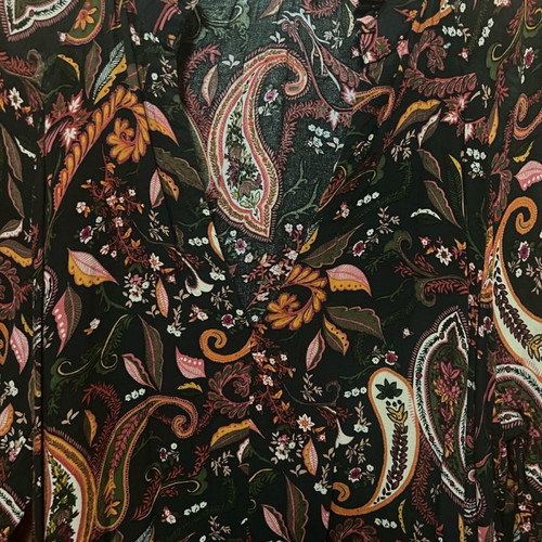 Printed dress V with ruffles new, size XS