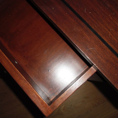 Side table used with drawer and brass knob, solid wood