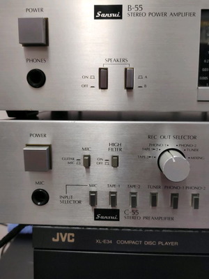 Sansui Προ C-55 και Τελικός B-55 μεταχειρισμένα, 2x30Watt
