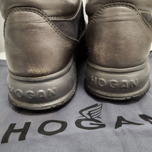 Hogan Interactive sneakers used, leather, grey and silver, sizes 38-39