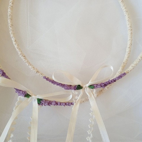 Handmade wedding crowns new with lavender decoration and boutonnieres