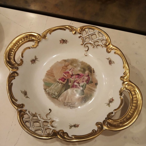 Antique 4-Piece Porcelain Set 1940s with 22K Gold from Germany like new