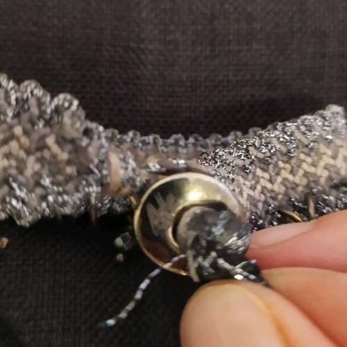 Antonia Karra Macrame bracelet with beads from hematite semiprecious stone new