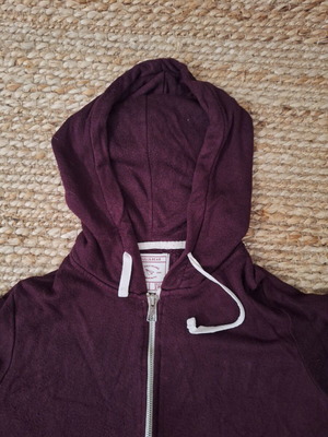 Pull & Bear women's cardigan with hood like new, red, fleece lining