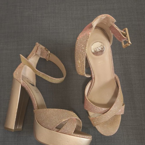 Exe rose gold shimmery heels like new, 13cm heel, size 38