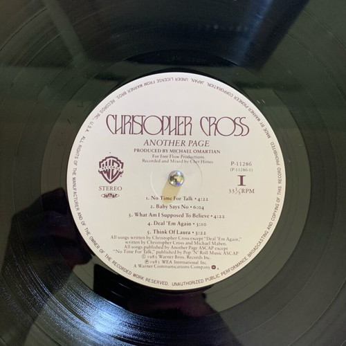 Christopher Cross Another Page Japan Issue record like new