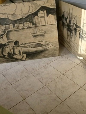 Paintings on canvas by Mr. Lazaridis like new, set of two