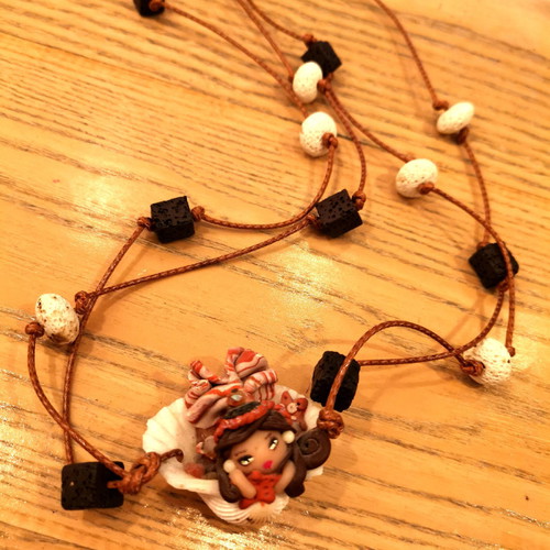 Handmade necklace new with shell and stones