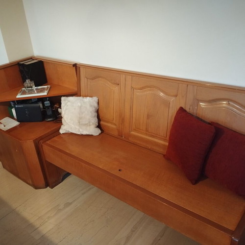 Wooden benches with storage used, set of three