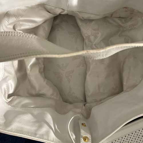 Emporio Armani leather shoulder bag like new, white