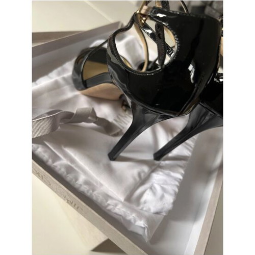 Jimmy Choo black platform sandals, size 39, 10cm heel