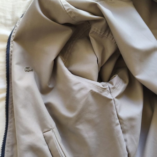 Lacoste reversible men's jacket used, beige and dark blue