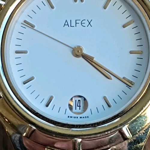 Alfex gold-plated Swiss watch used
