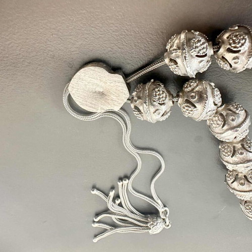 Silver worry beads new with 15 beads, 925 silver, length 27 cm