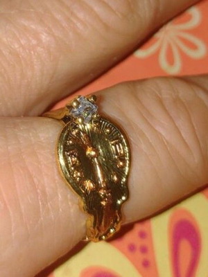 Watch ring new, surrealism style with diamond and yellow gold