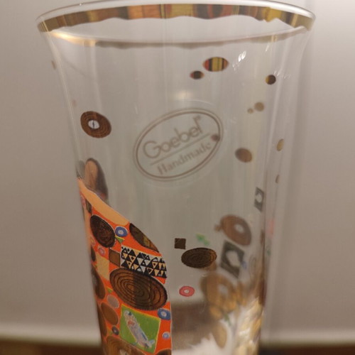 Goebel collectible champagne glasses Gustav Klimt – from museum – brand new