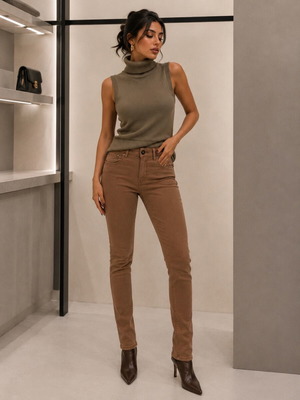 Skinny παντελόνι Bershka camel/nude καινούριο, μέγεθος EUR 36
