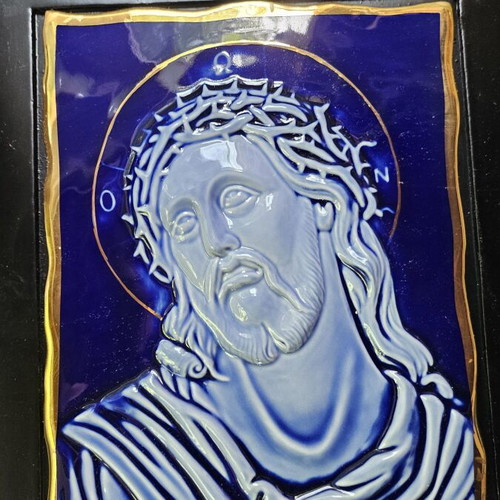 Porcelain Virgin Mary image Crown Bavaria like new with gold decoration
