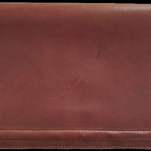 Men's leather bag brown new with flap and safety button