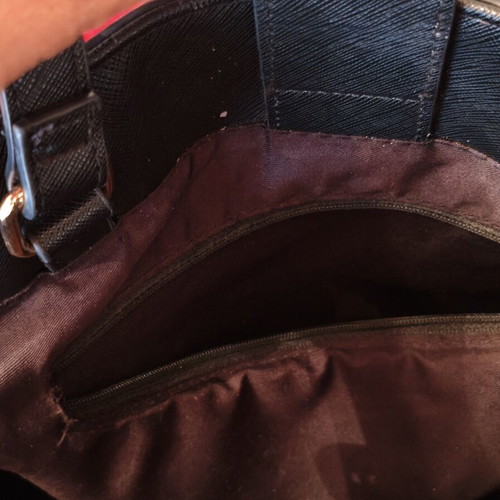 American Designed Black Shoulder Bag used, saffiano texture