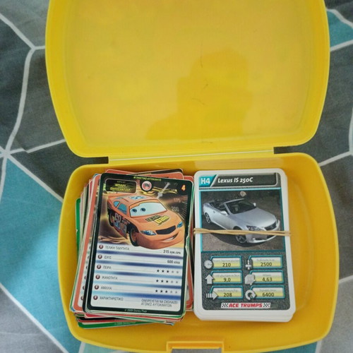 Cars collectible cards and car cards with box