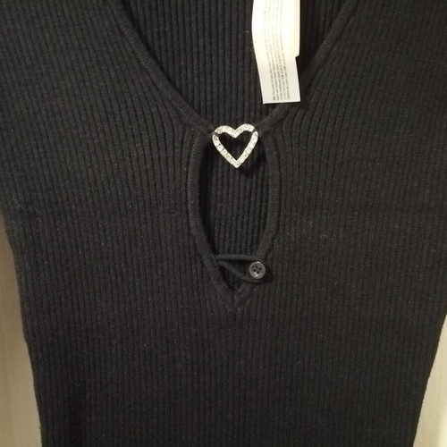 Tally Weijl black knitted mini dress with heart detail
