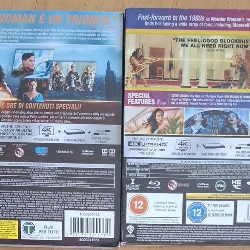 Wonder Woman 4K Ultra HD and Blu-ray set like new, with subtitles