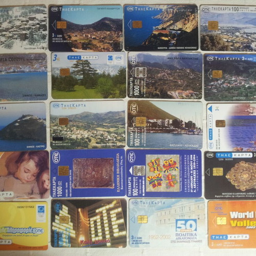 Phone cards used, pack of 20 pieces