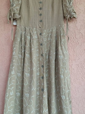 Schloß Staulen vintage λινό φόρεμα dirndl με floral κέντημα, μέγεθος M