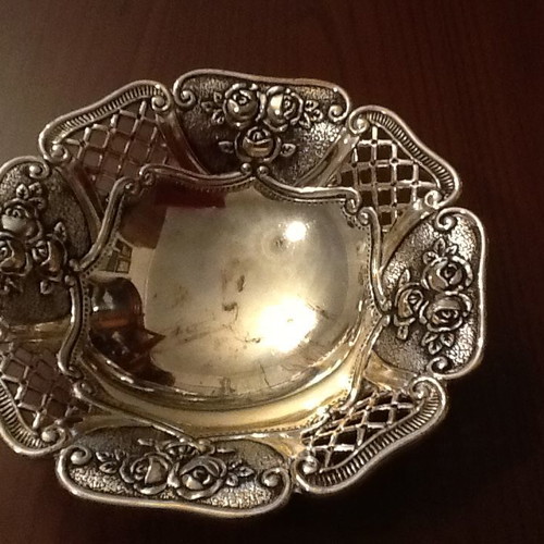 Vintage silver-plated fondant dish used from 1970 era