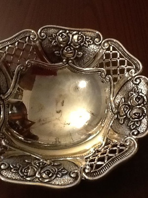 Vintage silver-plated fondant dish used from 1970 era