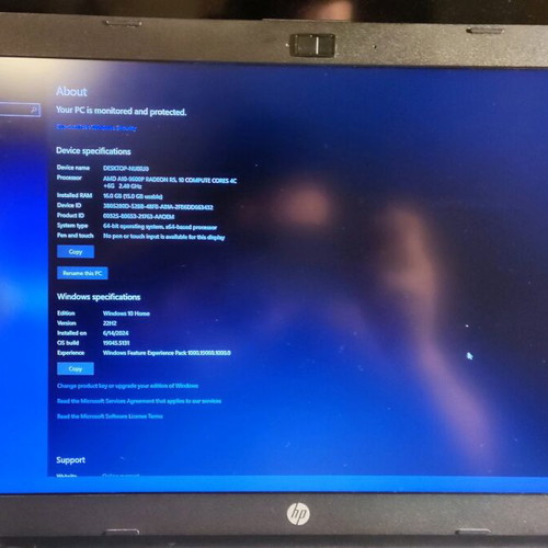 HP 15 ba013nv laptop used with 16GB RAM and 500GB SSD