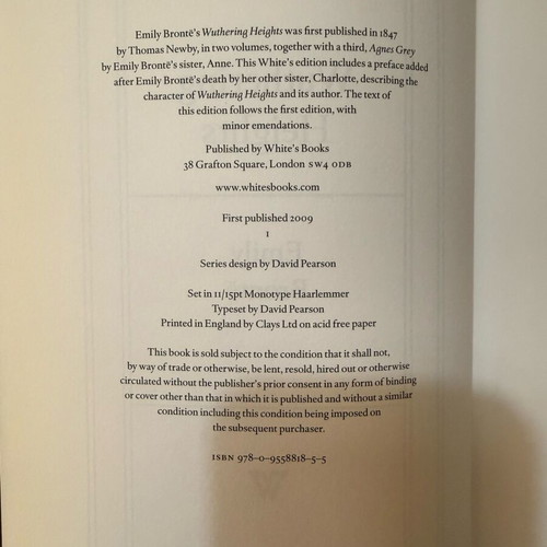 Wuthering Heights White’s Fine Edition clothbound used