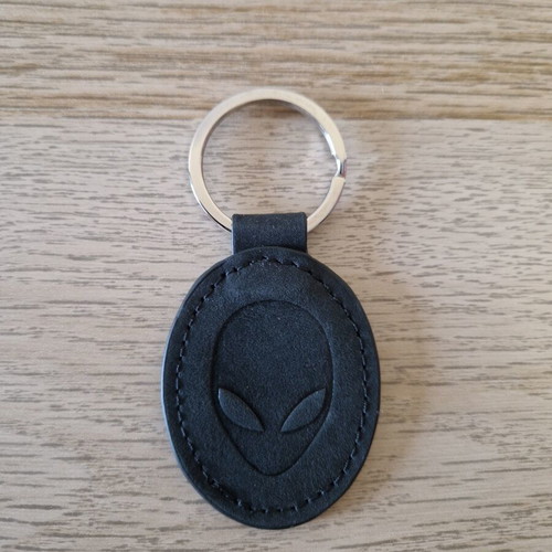 Alienware keychain, black, leatherette