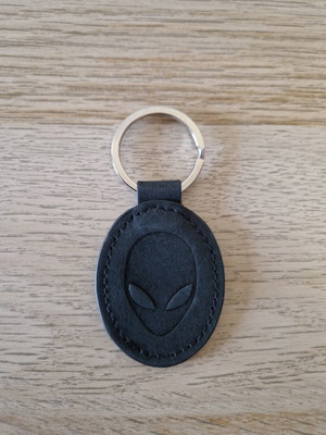 Alienware keychain, black, leatherette