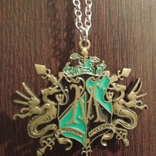 Harry Potter necklace Slytherin pendant like new, multicolor