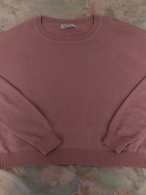 Pink Woman crop oversized sweater, size S, pink