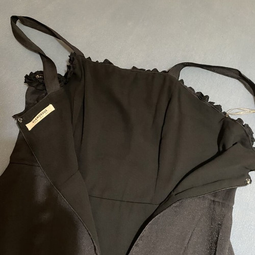 Glamorous black midi dress with open back and side slits