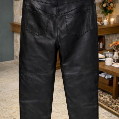 Men's leather pants size 54 like new, black
