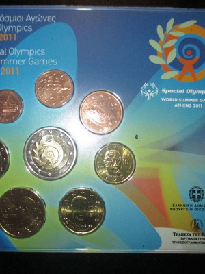 Επίσημο σετ ευρώ 2011 παραολυμπιακοί αγώνες μεταχειρισμένο, αναμνηστικό 2ευρώ