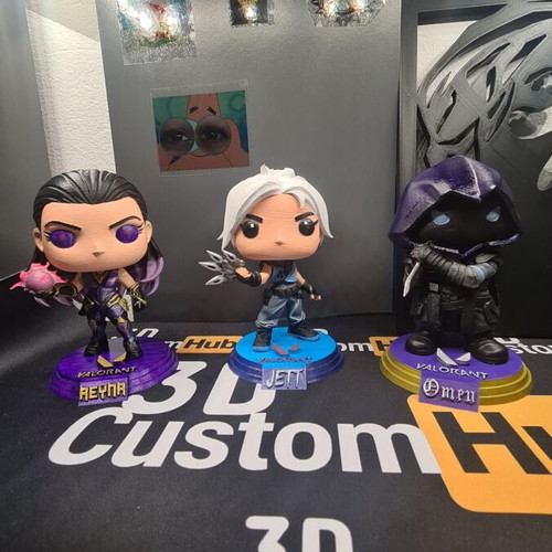 Valorant Chibi Pops used, 3-piece 3D printed set