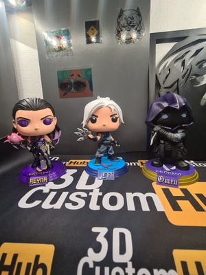 Valorant Chibi Pops used, 3-piece 3D printed set