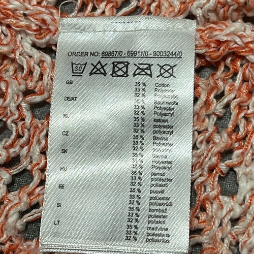 Knitted two-tone orange white shirt used, size xs-s