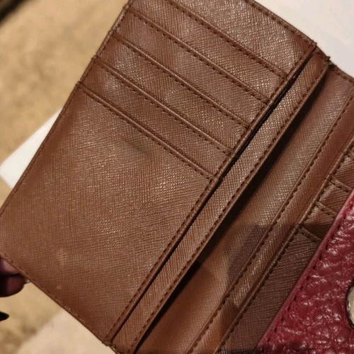 Donna Karan DKNY wallet used, gold red Bordeaux